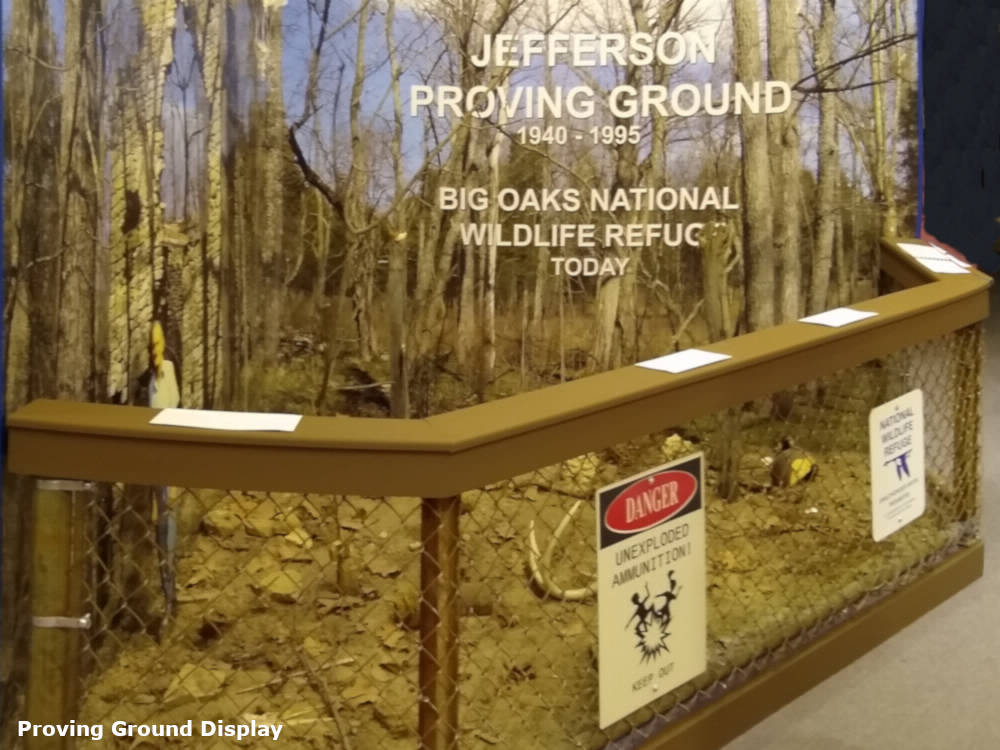 A photo of the Jefferson Proving Ground diorama in the museum of the History Center.